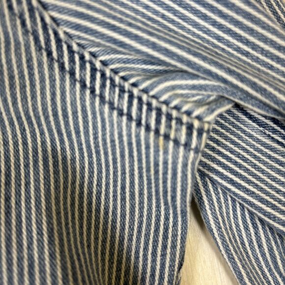 Nautica Jeans Denim Jacket Sz S Blue White Striped Classic Button Up Y2K - Picture 6 of 11